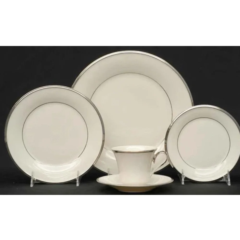 LENOX Solitaire Platinum 5 Piece Place Setting USA Vintage New In Box